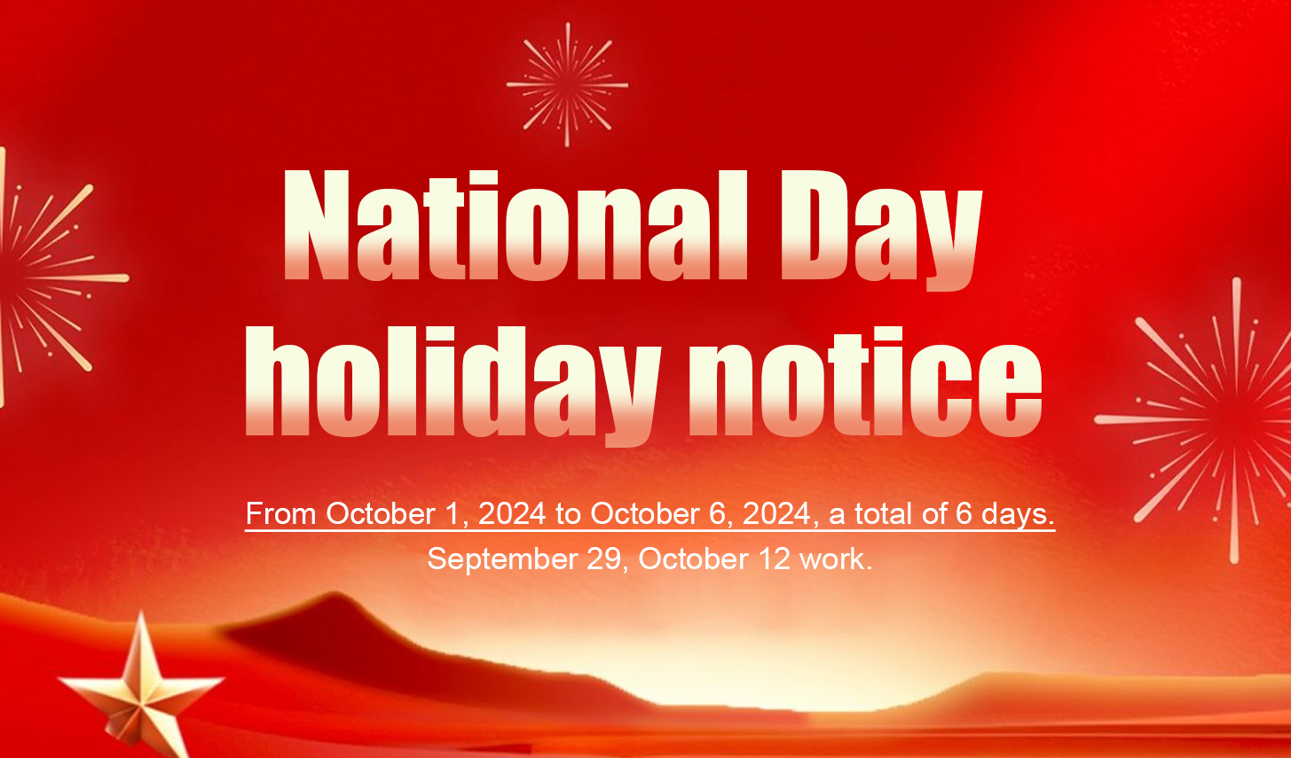 AGP Notice of China's National Day Holidays in 2024